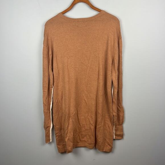 Duffield Lane XL color block longline side slit crewneck sweater - Picture 8 of 8